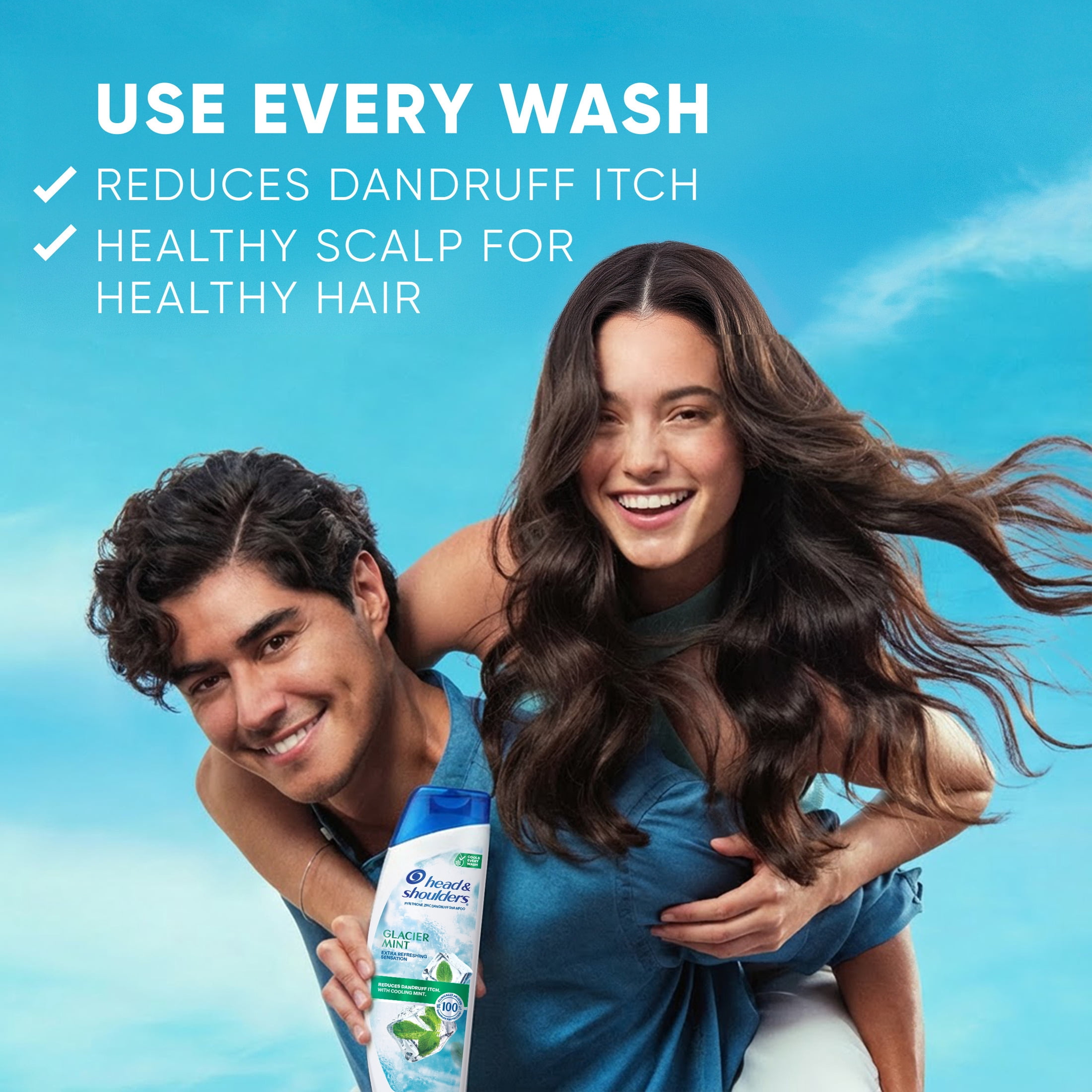 Head & Shoulders Anti-Dandruff Glacier Mint Shampoo, 12.5oz, Cooling, Itch Relief Dandruff Shampoo