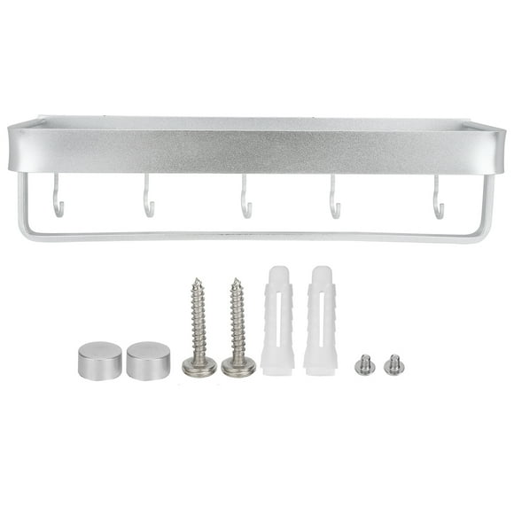Verdant Touch Étagère de rangement murale multifonctionnelle pour cuisine, salle de bain (support de rangement de 40 cm avec rail et crochet)