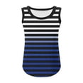 thumbnail image 4 of DeHolifer Girls Tank Tops Strip Printed Square Neck Soft Breathable Sleeveless Summer Blouse Casual Loose Tank Tops,Blue,9-10Years, 4 of 5