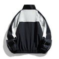 thumbnail image 4 of Abomasnow Men's Big and Tall Jackets Zip Up Long Sleeve Stand Collar Color Block Track Jackets Casual Lightweight Windbreaker Jackets with Pockets for Travel Hiking Fishing, 4 of 9