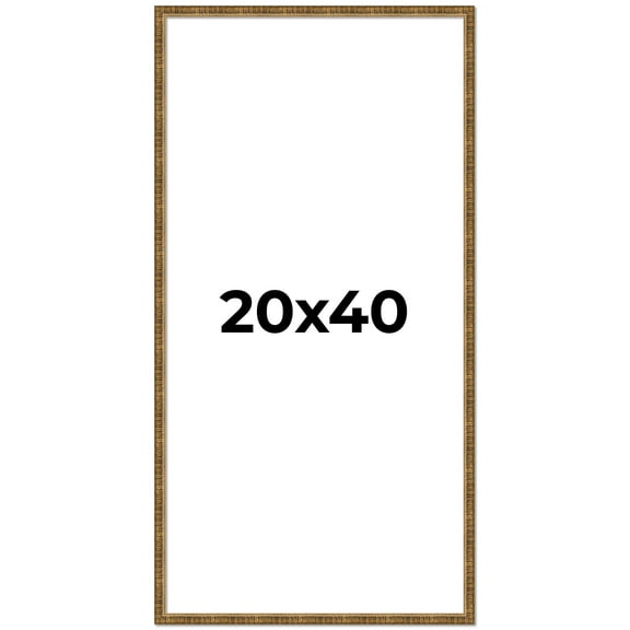 20x40 Frame Gold Picture Frame - Complete Modern Photo Frame Includes UV Acrylic Shatter Guard