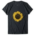 thumbnail image 1 of Gibobby Playera de Manga Corta con Cuello Redondo Blusa corta Tops Estampado girasol Cuello Mujer Tallas grandes Camiseta manga larga Blusa redonda para mujer(Gris oscuro,M), 1 of 2