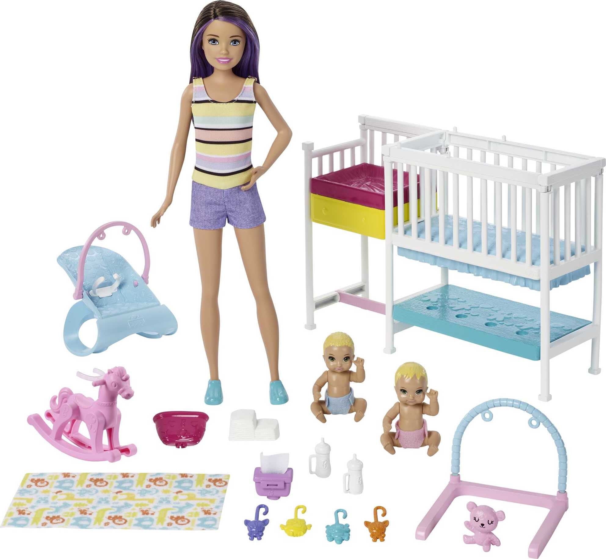 Barbie Babysitters Inc Nap n Nurture Nursery Playset with Doll, Baby & Accessories - Walmart.com