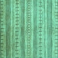 thumbnail image 1 of Ahgly Company Machine Washable Indoor Square Abstract Turquoise Blue Contemporary Area Rugs, 7' Square, 1 of 4