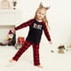 thumbnail image 3 of Conjuntos de pijamas familiares a juego Sinhoon 2021, conjuntos navideños con estampado de letras y pantalones largos a cuadros para papá, mamá y niños (Mamá-2XL), 3 of 7