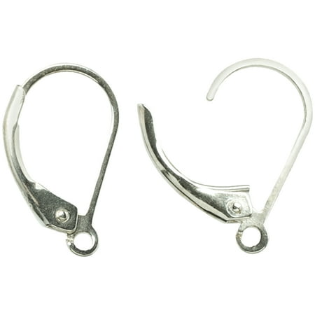 Plated Silver Metal Findings Lever Earring, 6-Pack