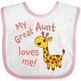 thumbnail image 3 of Inktastic My Great Aunt Loves Me Cute Giraffe Boys or Girls Baby Bib, 3 of 4