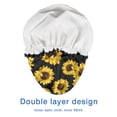 thumbnail image 4 of Shower Caps,Black Yellow Sunflower Pattern Waterproof Shower Cap for Women 4 Pieces,Double Reusable Hair Cover for Shower PEVA Elastic Stretch Hem, 4 of 7