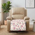 thumbnail image 4 of ZIATUBLES Pink Floral Hummingbird Print Recliner Chair Cover, Anti-Slip Quilted Polyester Recliner Slipcover, Washable Pets Friendly Furniture Protector for Most Standard Recliners, 4 of 8