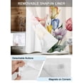 thumbnail image 5 of No Hook Shower Curtain with Snap-in Liner, Colorful Tulips Floral Waterproof Fabric Bathroom Curtains, Modern Art Watercolor Pastoral Bath Curtains & Mesh Top Window Stall 48"x72", 5 of 9