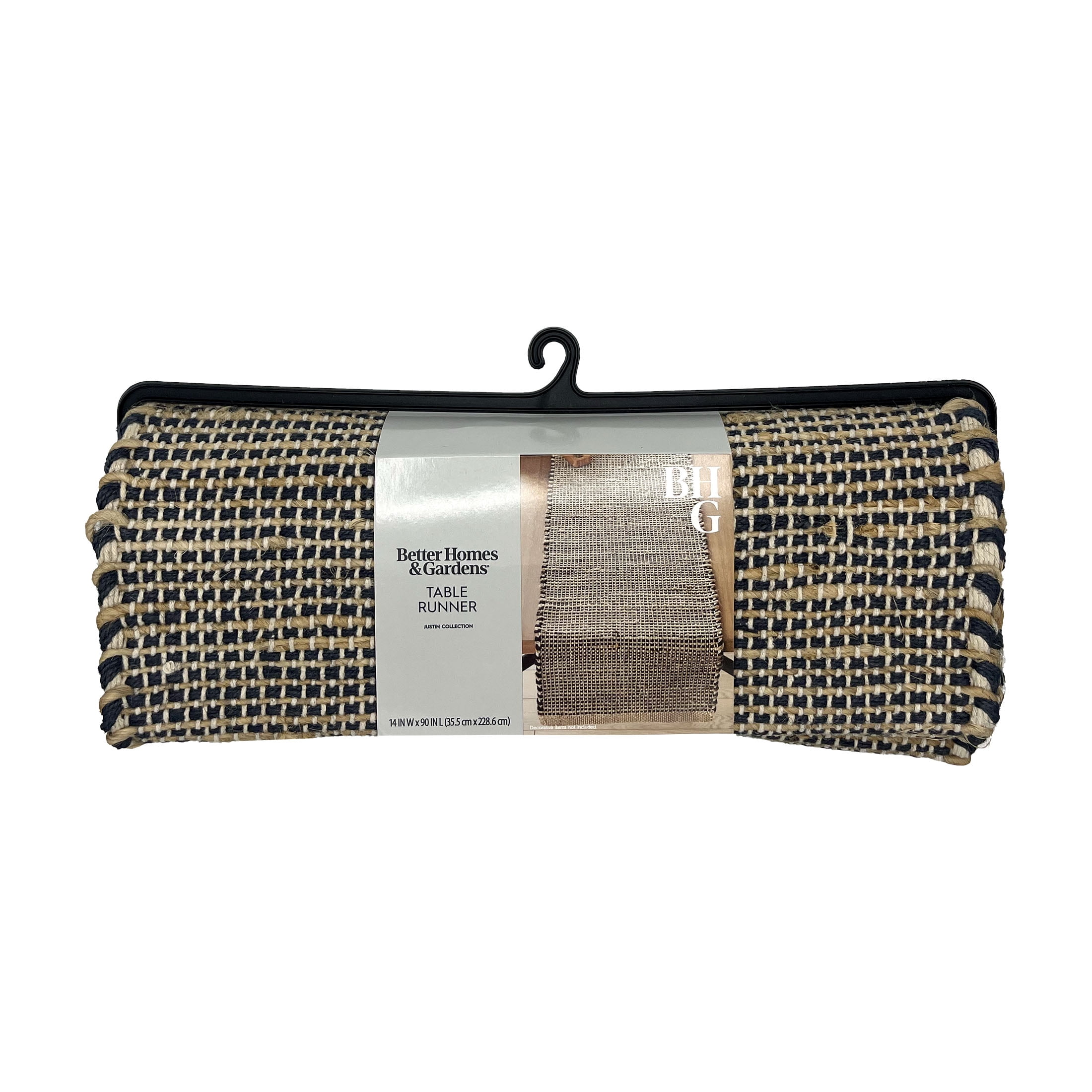 Better Homes & Gardens Jute Table Runner, Grey and Natural, 14"W x 90"L