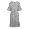 thumbnail image 4 of DYMADE Womens Summer Holiday Floral Print Loose Waist Short Sleeve V-Neck Ruffle A-Line Dresses, 4 of 4