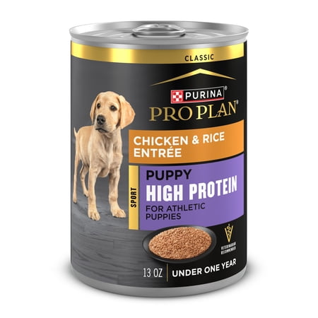 Purina Pro Plan Sport High Protein Dog Food for Puppies Chicken and Rice Entree Wet Formula, 13 oz Can