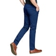 thumbnail image 2 of Pantalones Casual Ajustados y Cónicos de Frente Plano para Hombre Color Zafiro, 2 of 6