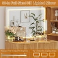 thumbnail image 6 of 41.7" Fluted Rotating Makeup Vanity Table with Glass Top, 4 Drawers, LED Mirror with 3 Light Modes & USB Charging Station, Makeup Desk for Bedroom (Natural, 6 of 7