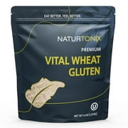 Naturtonix Premium Vital Wheat Gluten, For Bread Making, Baking & Seitan, High Protein, Non-GMO, Vegan Friendly, Certified Kosher, 4 Pound