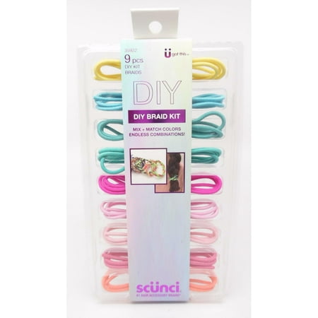 Scunci Kids Hair Accessory DIY Braid Kit  Mix + Match Colors  9pcs  35922