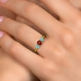 thumbnail image 4 of Gem Stone King 18K Yellow Gold Plated Silver Red Garnet and Blue Zircon Engagement Ring for Women | 1.55 Cttw | Round 5MM | Gemstone January Birthstone | Size 7, 4 of 6