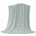 thumbnail image 6 of Blue Green Blanket Soft Cozy Warm Throw Blanket for Couch, Plush Fuzzy Flannel Fleece Blankets for Sofa, Grid Checkered Plaid Gingham Lattice Trellis Bed Blankets Lightweight Gifts for Women, 30"x40", 6 of 9