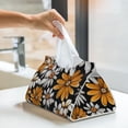 thumbnail image 6 of Salouo Yellow White Daisy Pattern Pattern Long Tissue Box Cover Rectangular–Plus Size Tissue Box Holder Modern LeatheLarge Tissue Holder for Bathroom Car & Office Decor, 6 of 7