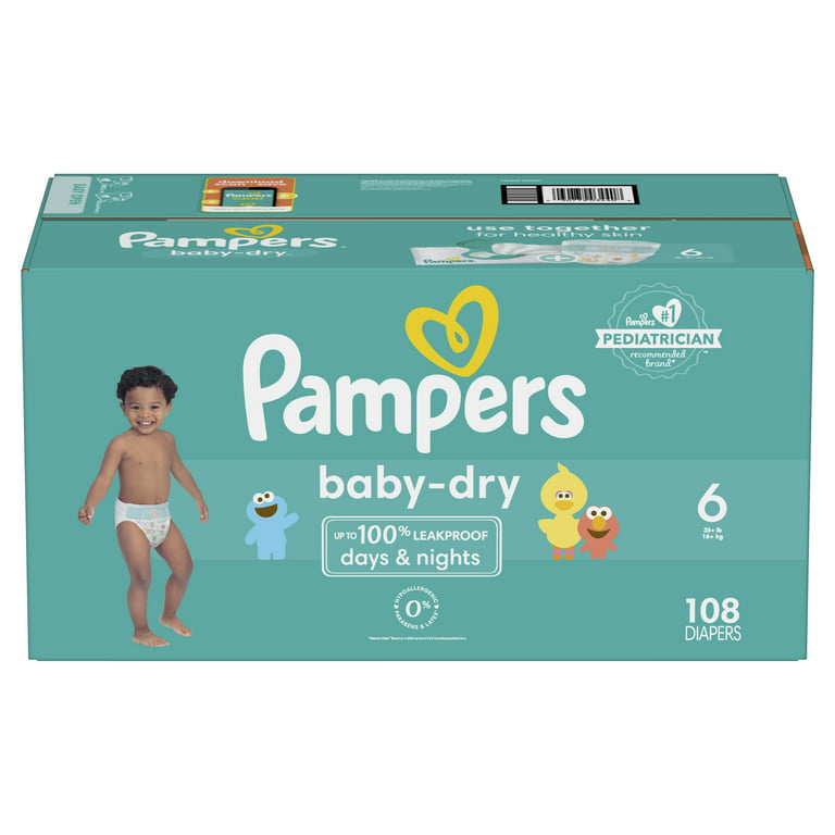 Pampers Baby-Dry Diapers Size 6, 108 Count 