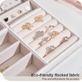 thumbnail image 1 of Jewelry Display Organizer Large Capacity Storage Box Rings Jewellry Stand Leather Holder for Home Travel Square Shaped Multifunction Case Black, 1 of 8