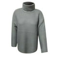 thumbnail image 4 of Qertyioot Chandails Surdimensionnés pour Femmes Col Roulé Mode Chandail à Manches Longues Pull, 4 of 5
