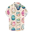 thumbnail image 1 of Blusas y camisas de manga corta con cuello en V Camisa estampada de Pascua para hombre Camisa abotonada Top de poliéster para hombre, 1 of 4