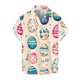 thumbnail image 1 of Blusas y camisas de manga corta con cuello en V Camisa estampada de Pascua para hombre Camisa abotonada Top de poliéster para hombre, 1 of 4