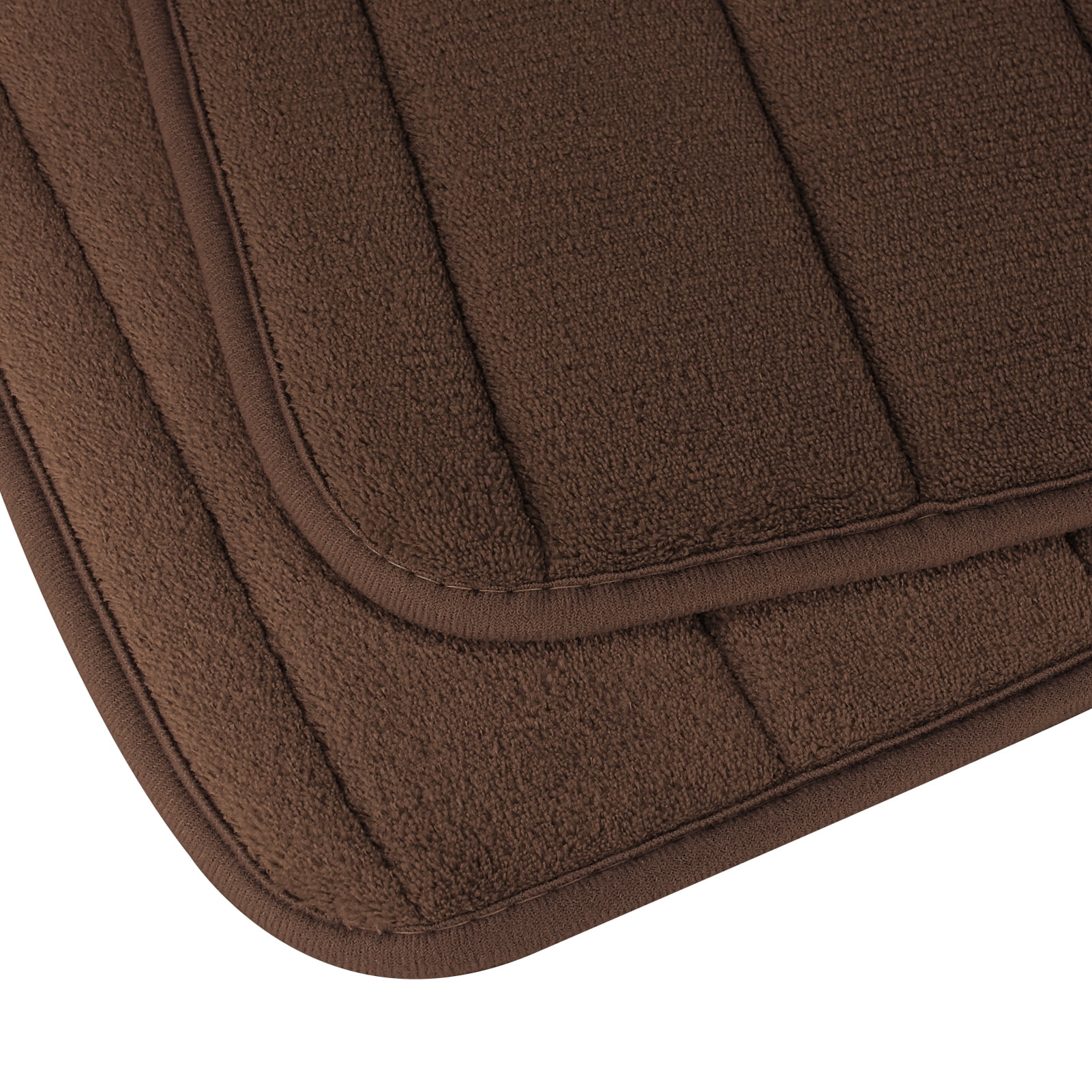 2 Piece Memory Foam Bath Mat Set Thick Bathroom Rugs Soft Bath Mats for Bathroom Extra Absorbent Floor Mats Bath Rugs Set for Kitchen/Living Room(20" x 32"/17" x 24", Brown)