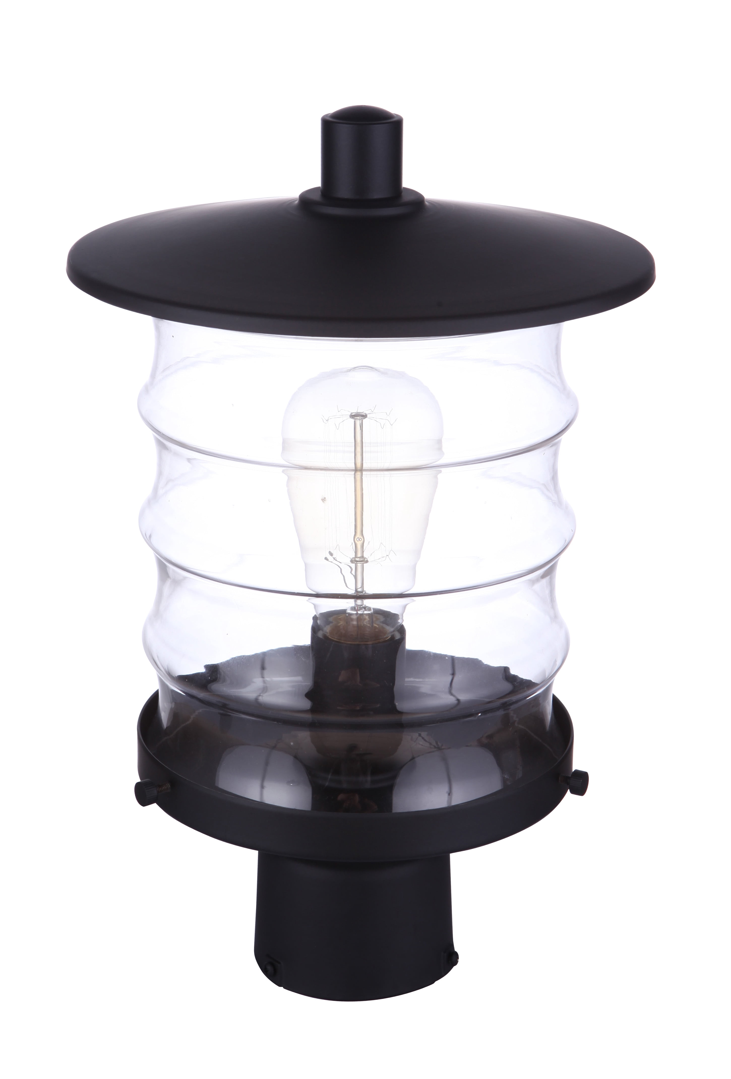 Craftmade ZA3625-MN Canon Clear Glass Outdoor Post Mount, 1-Light 60 Watt, 14"H x 9"W, Midnight