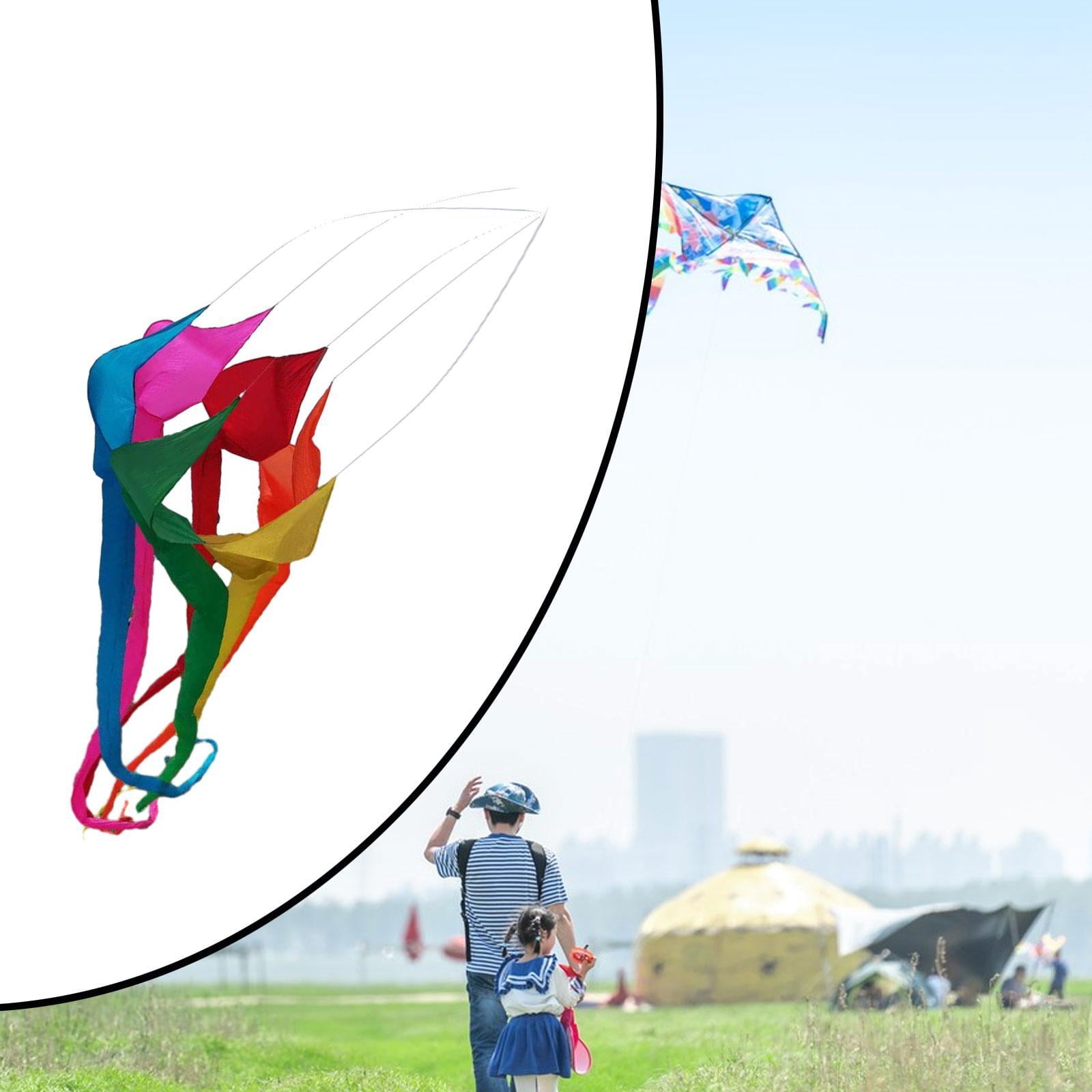 Baoblaze Long Tail Kite Decorative Popular Rotating Tube Kite for Park Grasslands Sea Multicolor