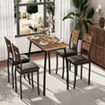 thumbnail image 3 of Ataucjin 5 Piece Metal Frame Kitchen Table and Chair Set,Dining Table Set for 4, Chamfer Design Space-Saving Dining Room Furniture for Small Spaces, Apartment, Studio, Breakfast Nooks, 3 of 9