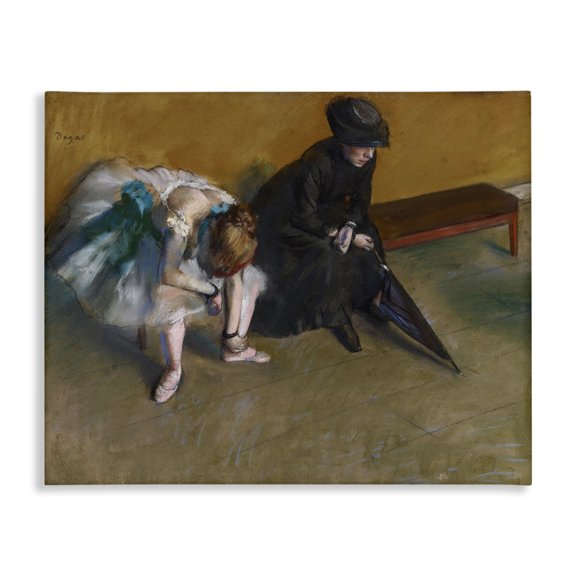 Stupell Industries Transitional Waiting Classical Ballet Canvas Art, 20 x 16, by Edgar Degas