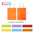 thumbnail image 3 of Bolsas Papel Fiestas Kraft Ecológicas Portátil Decorativa 30 Pzs, Multicolor, 3 of 5
