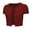 Burgundy, variant on Women's Cropped Bolero Button Down Short Sleeve Cardigan Sweater CB0536-BLK-L