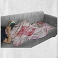 thumbnail image 6 of Flower Soft Flannel Fleece Throw Blanket, Monkey Family on Tree Branches with Minimalist Background Illustration, Cozy Plush for Indoor and Outdoor Use, 50" x 70", Pink Red Pale Coffee, by Ambesonne, 6 of 6