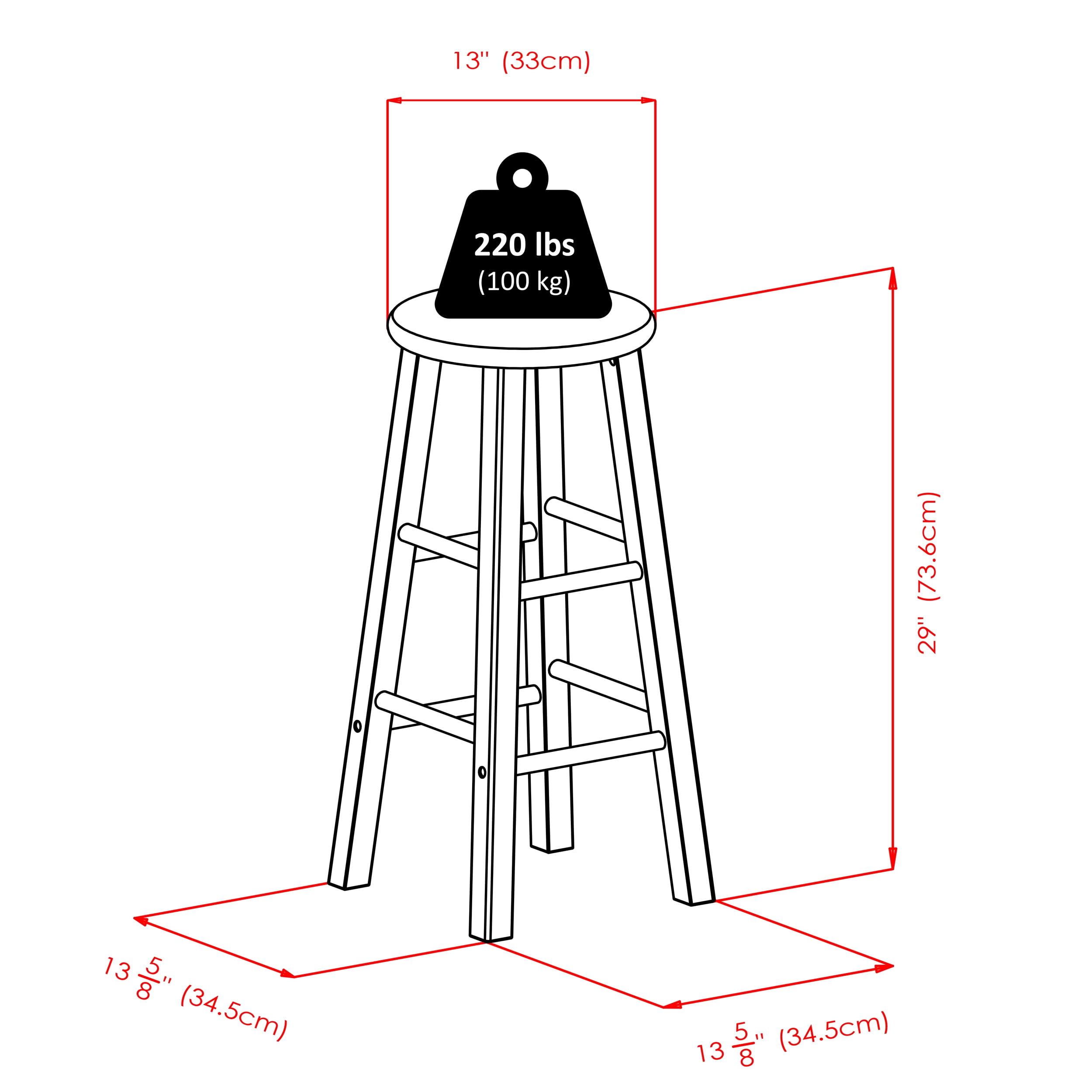 Winsome Element 2-Piece Bar Stools, Espresso Finish