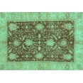 thumbnail image 1 of Ahgly Company Machine Washable Indoor Rectangle Abstract Turquoise Blue Modern Area Rugs, 8' x 12', 1 of 4