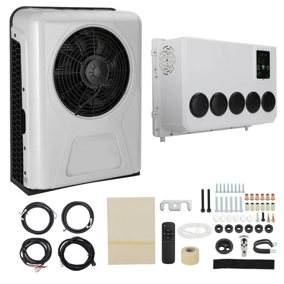 TOPTENG 12000 BTU 12V DC Split Parking Air Conditioner For RV Truck Vans Forklift Excavator Crane Construction Vehicle