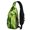 Geometric Triangle Green Pattern-1, variant on Geometric Triangle Green Pattern Sling Backpack, Cycling Sling Bag with Earphone Port, Multi Pocket Design Gift Ideas for Holiday Birthday Gifts