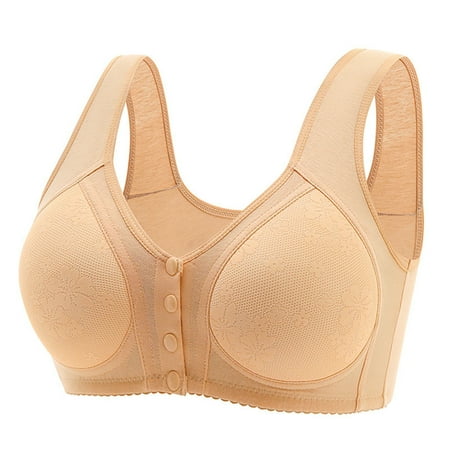 Xiaoxatg Women Fashion Casual Breathable Tube Button Down Top Bra Underwear Without Steel Ring Gathering Extra Support Sports Bras for Women