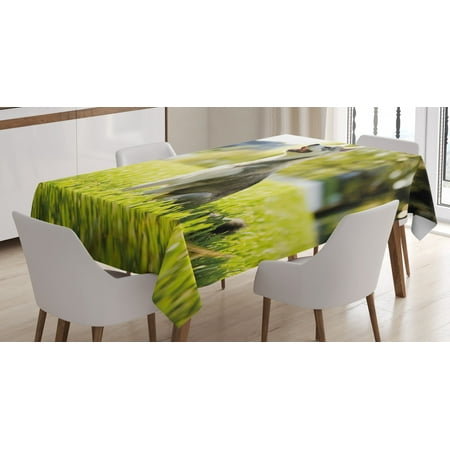 

Ambesonne Alaskan Malamute Tablecloth Rectangular Table Cover Friendly 52 x70 Multicolor