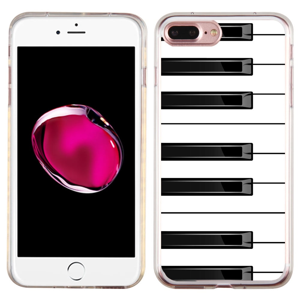 Slim-Fit Case for Apple iPhone 8 PLUS / 7 PLUS, OneToughShield ® Premium TPU Gel Protector Phone Case - Piano Design