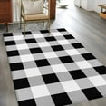 thumbnail image 4 of Black White Buffalo Check 3x5 Area Rugs, Farmhouse Plaid Modern Geometric Non-Skid Rubber Backing Large Rectangle Rugs - Living Room Bedroom Home Office, Indoor Floor Mat Carpets Washable Rug, 4 of 9