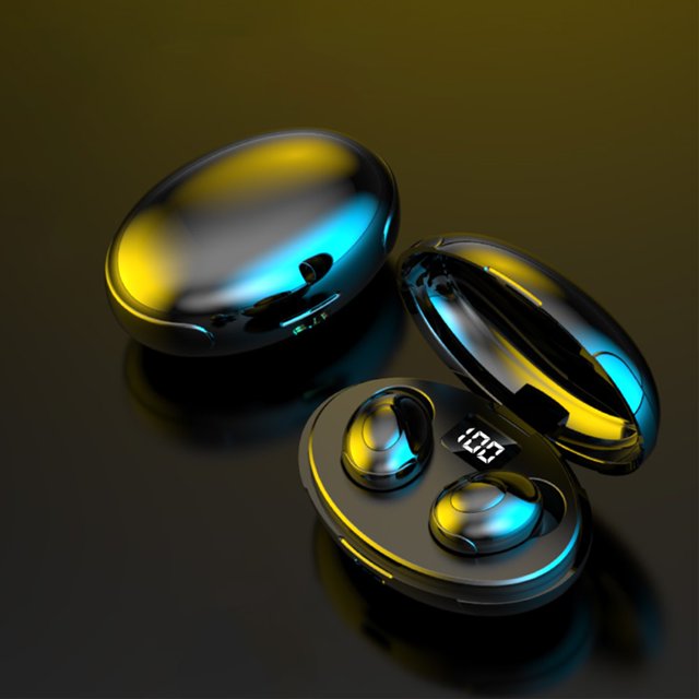 Auriculares inalámbricos Bluetooth 5.0 Sonido de graves profundos Ipx6 Auriculares impermeables Auriculares estéreo en la oreja-Negro