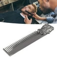 thumbnail image 3 of Portable Zinc Alloy Oil Hair Comb, Lightweight, Rounded Teeth, Carving Technology for Hair Salon Home, 3 of 7