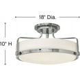 thumbnail image 2 of Hinkley Harper 3643CM 18" Semi Flush Ceiling Light, Chrome 3-Light LED, 2 of 2
