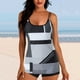 thumbnail image 2 of Trajes de baño para mujer Trajes de baño de dos piezas Camisetas sin mangas con estampado floral con pantalones cortos Trajes de baño con control de barriga OAVQHLG3B Store lin121212, 2 of 4