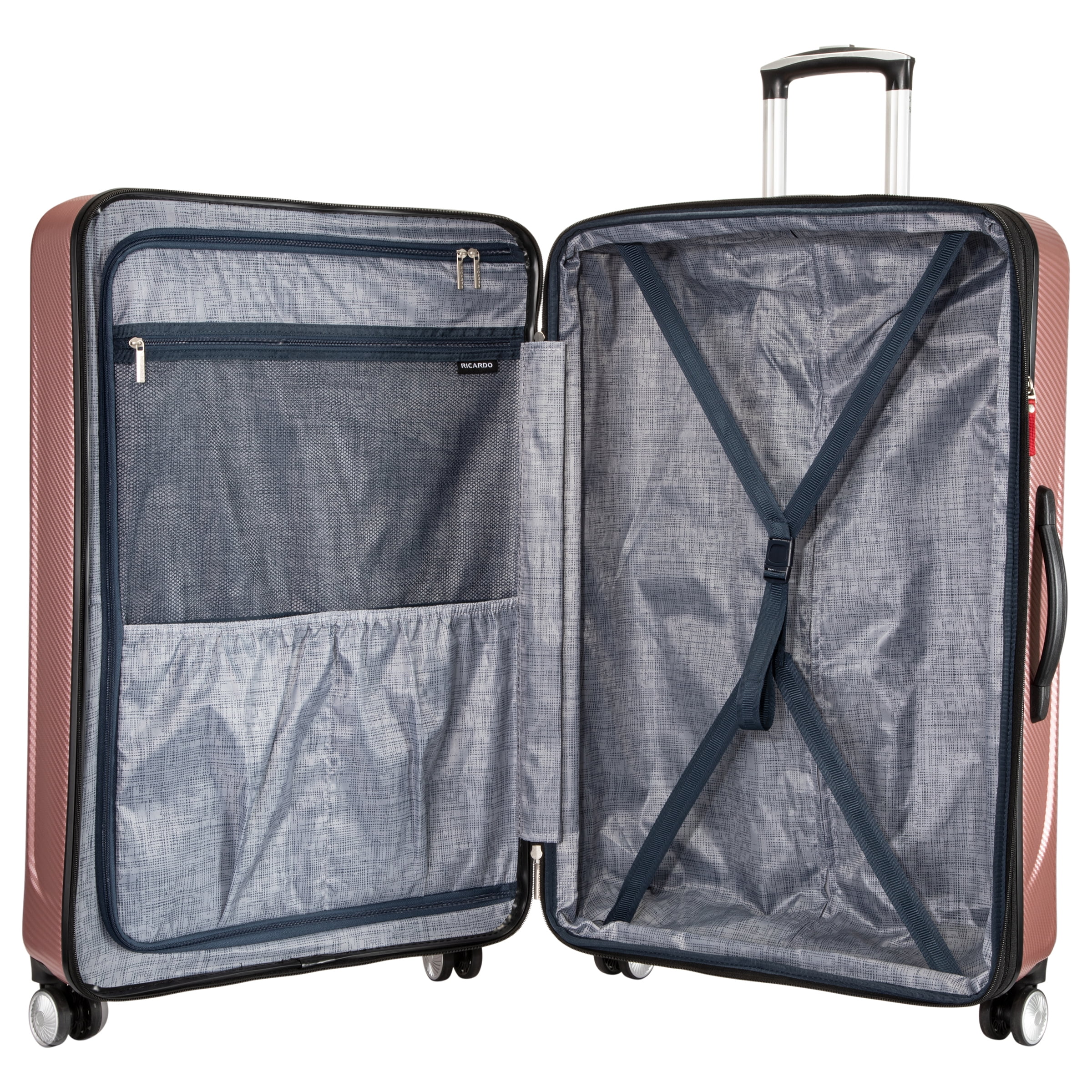 Ricardo Beverly Hills Anchor Bay Hardside 29" Expandable Checked Spinner Luggage, Rose Gold
